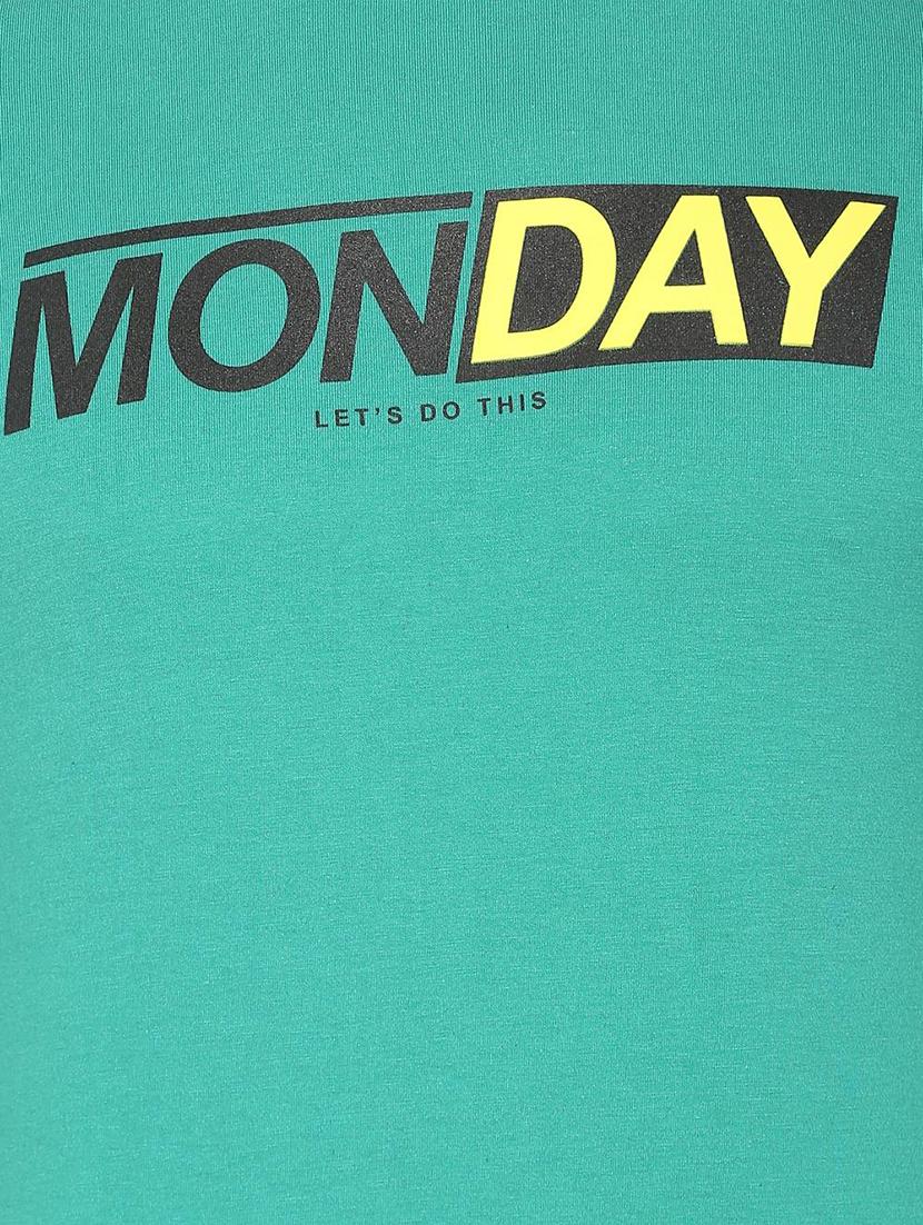 green cotton blend chest print t-shirt - 15730001 - Zoom Image - 4