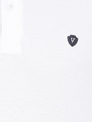 white cotton polo t-shirt - 15730015 - Standard Image - 4