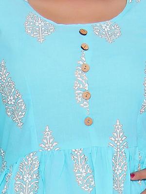 Printed flared kurta - 15730286 - Standard Image - 4