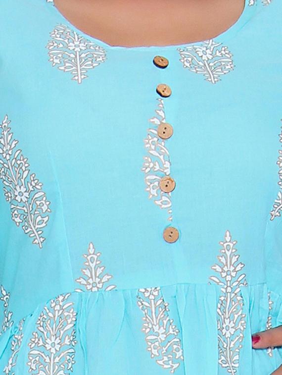 Printed flared kurta - 15730286 - Zoom Image - 4