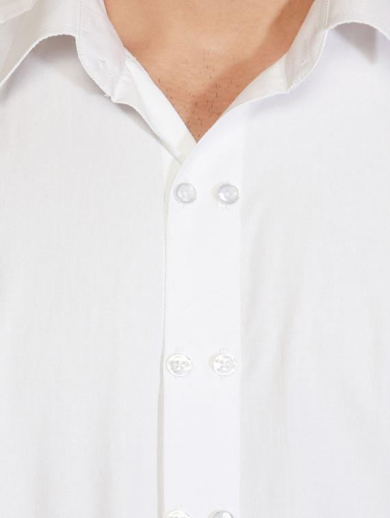white cotton casual shirt - 15730293 - Zoom Image - 4