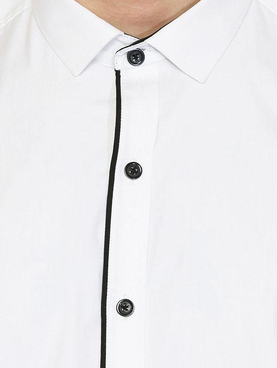 white cotton casual shirt - 15730301 - Zoom Image - 4