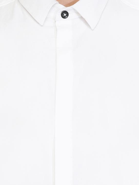 white cotton casual shirt - 15730302 - Zoom Image - 4