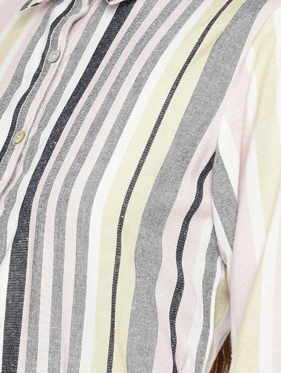 tie up waist striped a-line dress - 15730313 - Zoom Image - 4