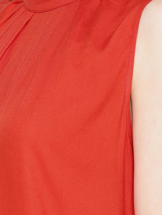frill trim pleated neck top - 15730314 - Zoom Image - 4