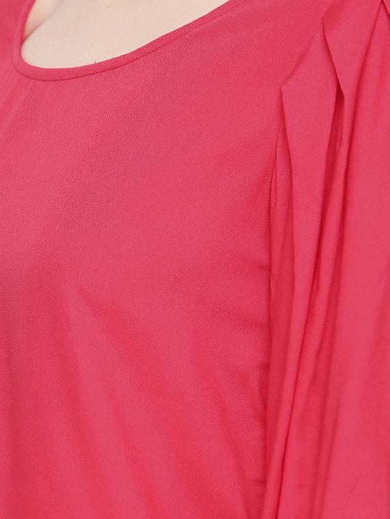 pleated sleeved round neck tunic - 15730315 - Zoom Image - 4