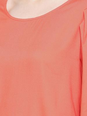 pleated sleeved round neck tunic - 15730318 - Standard Image - 4