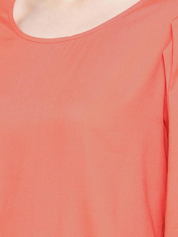 pleated sleeved round neck tunic - 15730318 - Zoom Image - 4