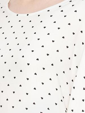 flared sleeved heart print tunic - 15730324 - Standard Image - 4