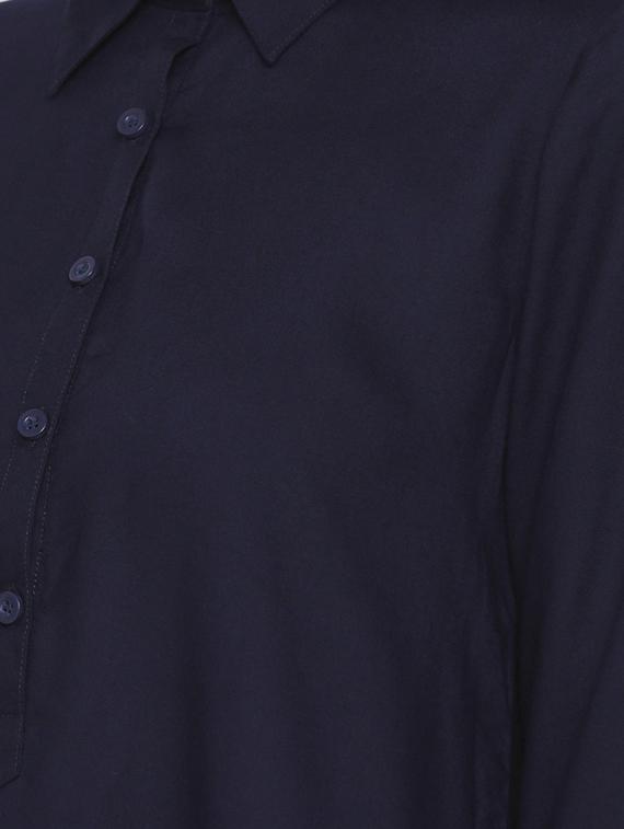 navy blue button detail tunic - 15730327 - Zoom Image - 4