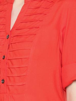 pintucked button detail tunic - 15730334 - Standard Image - 4