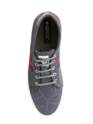 grey canvas lace up sneakers - 15730353 - Standard Image - 4