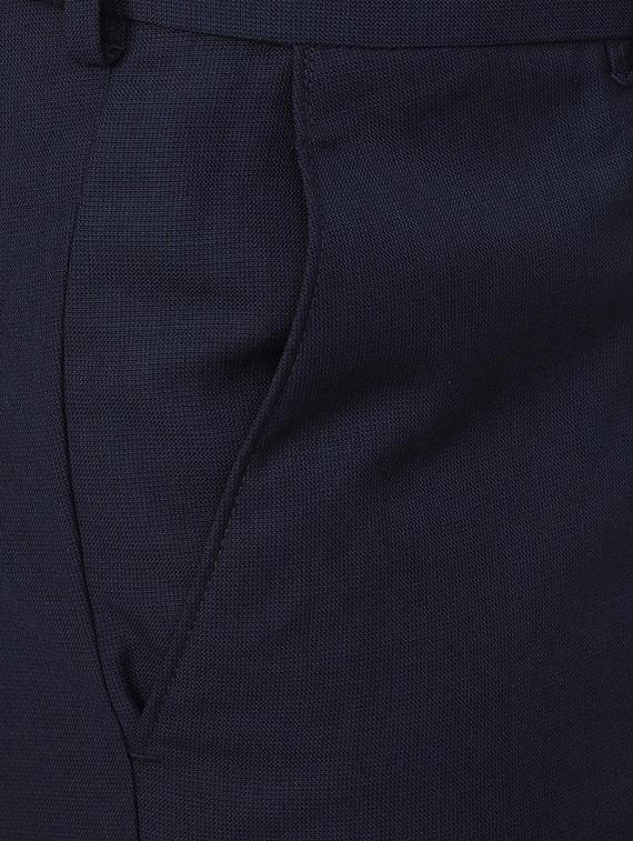 navy blue polyester blend flat front formal trouser - 15730842 - Zoom Image - 4