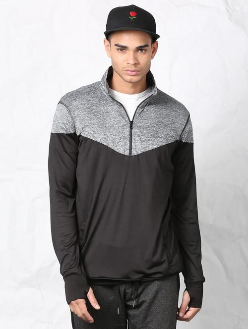 grey polyester color block sweatshirt - 15730857 - Very Small Image - 1