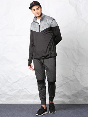 grey polyester color block sweatshirt - 15730857 - Standard Image - 4