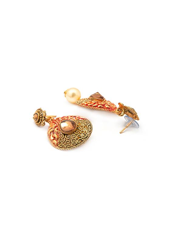Gold Tone Necklace & Earrings Set - 15731255 - Zoom Image - 4