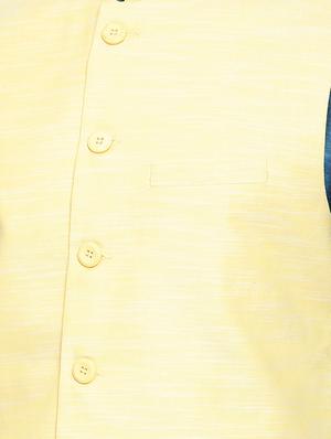 blue cotton kurta pyjama set with nehru jacket - 15731533 - Standard Image - 4