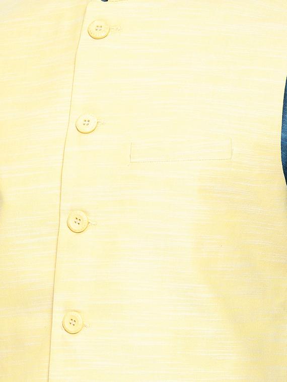 blue cotton kurta pyjama set with nehru jacket - 15731533 - Zoom Image - 4