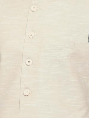 grey cotton kurta pyjama set with nehru jacket - 15731534 - Standard Image - 4