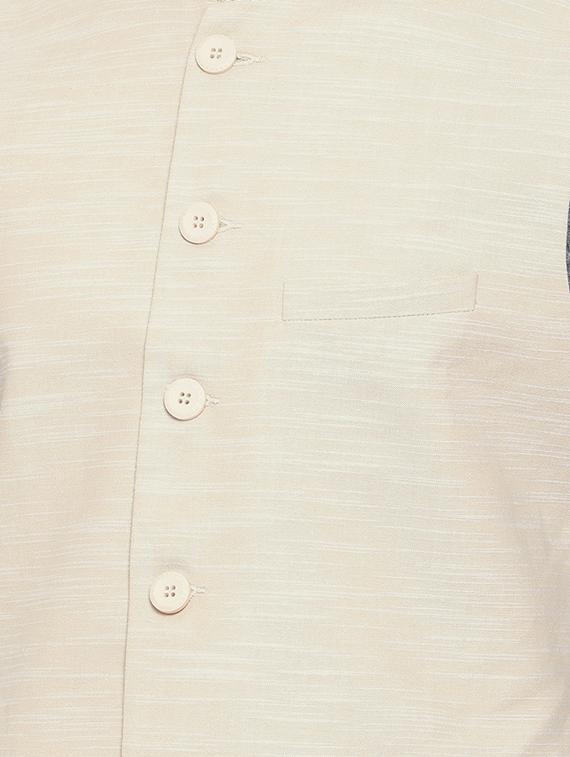 grey cotton kurta pyjama set with nehru jacket - 15731534 - Zoom Image - 4