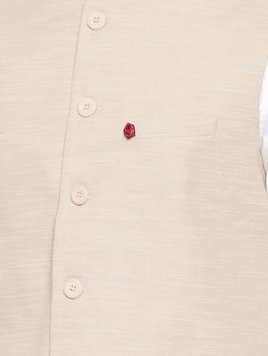 white cotton kurta pyjama set with nehru jacket - 15731535 - Standard Image - 4