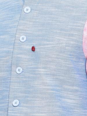pink cotton kurta pyjama set with nehru jacket - 15731536 - Standard Image - 4
