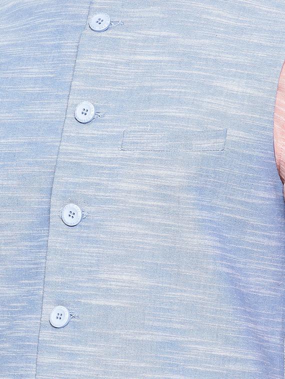 pink cotton kurta pyjama set with nehru jacket - 15731537 - Zoom Image - 4