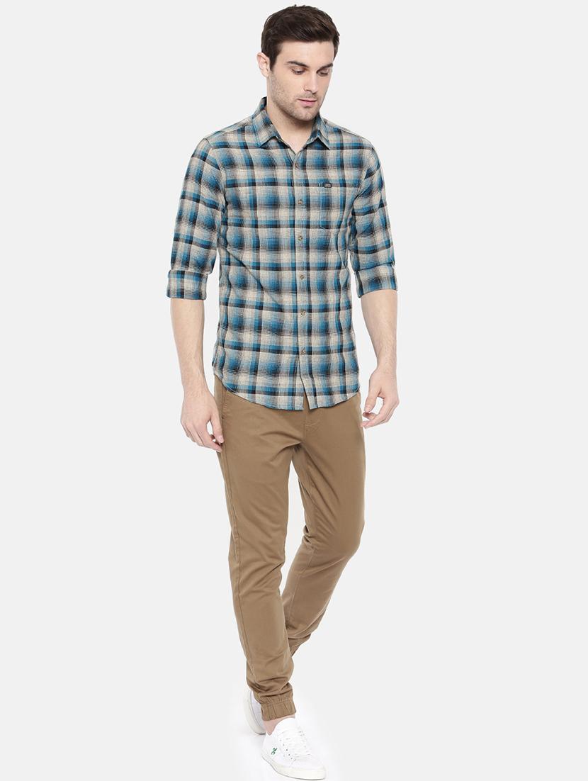 blue cotton casual shirt - 15731541 - Zoom Image - 4