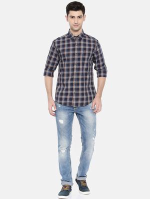 blue cotton casual shirt - 15731554 - Standard Image - 4