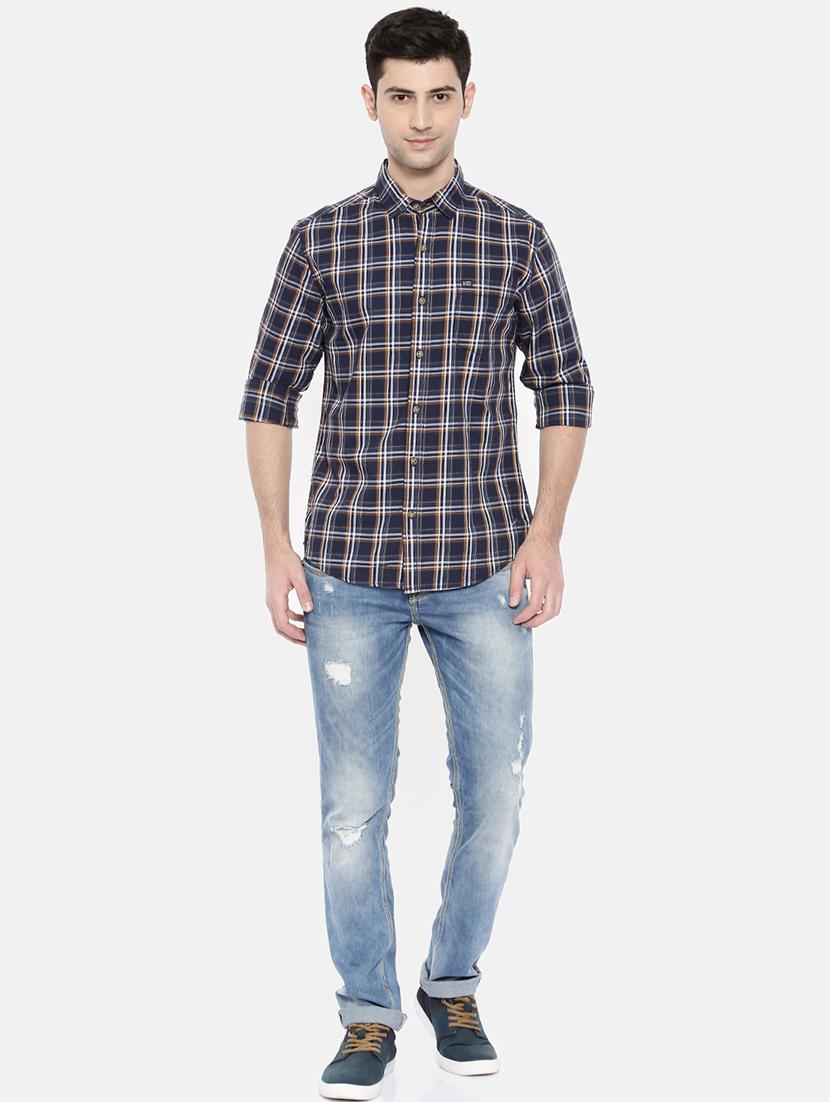blue cotton casual shirt - 15731554 - Zoom Image - 4