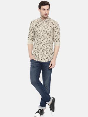 beige cotton casual shirt - 15731567 - Standard Image - 4