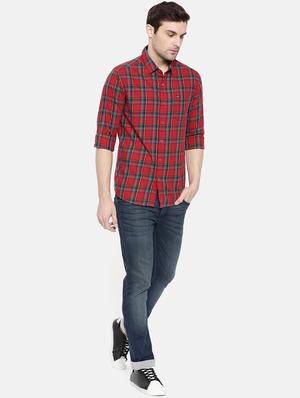 red cotton casual shirt - 15731580 - Standard Image - 4