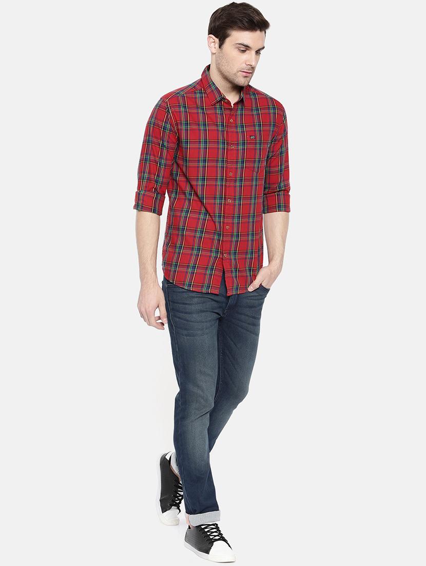 red cotton casual shirt - 15731580 - Zoom Image - 4