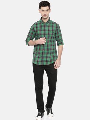 green cotton casual shirt - 15731581 - Standard Image - 4