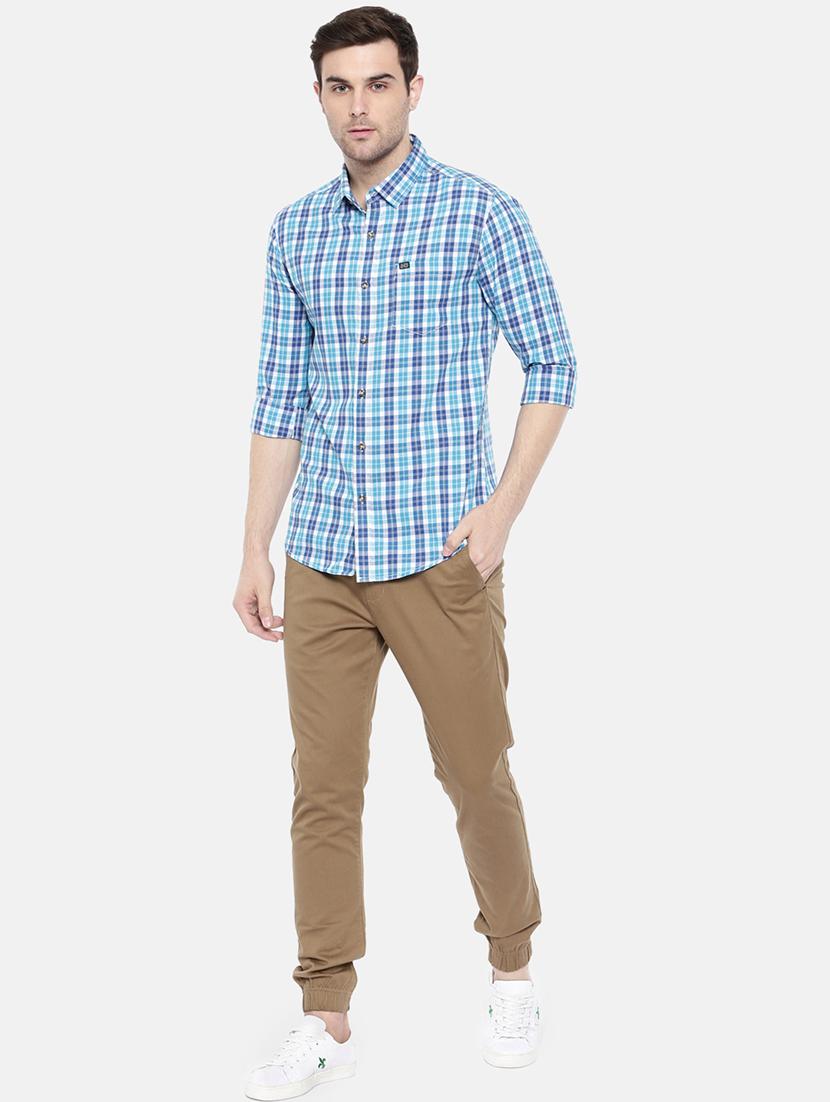 blue cotton casual shirt - 15731582 - Zoom Image - 4