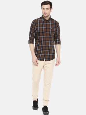 brown cotton casual shirt - 15731584 - Standard Image - 4