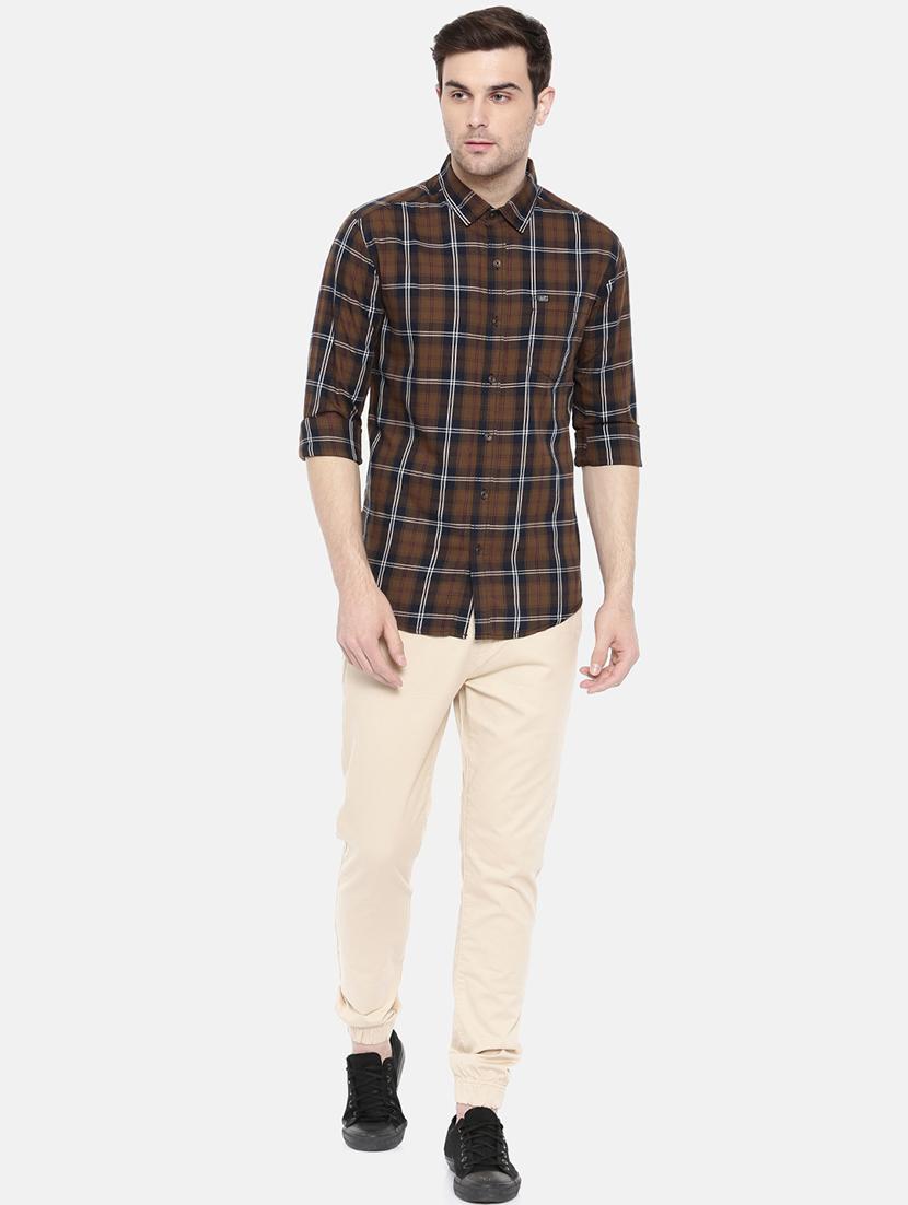 brown cotton casual shirt - 15731584 - Zoom Image - 4