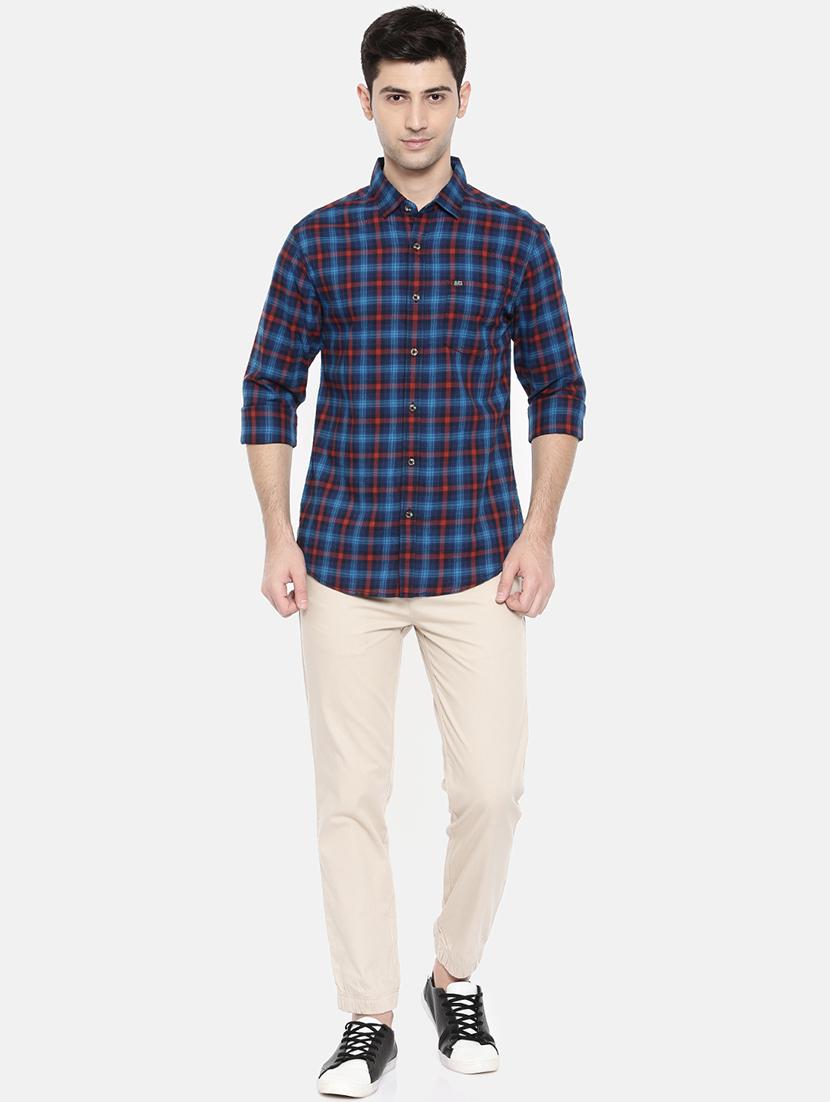blue cotton casual shirt - 15731589 - Zoom Image - 4