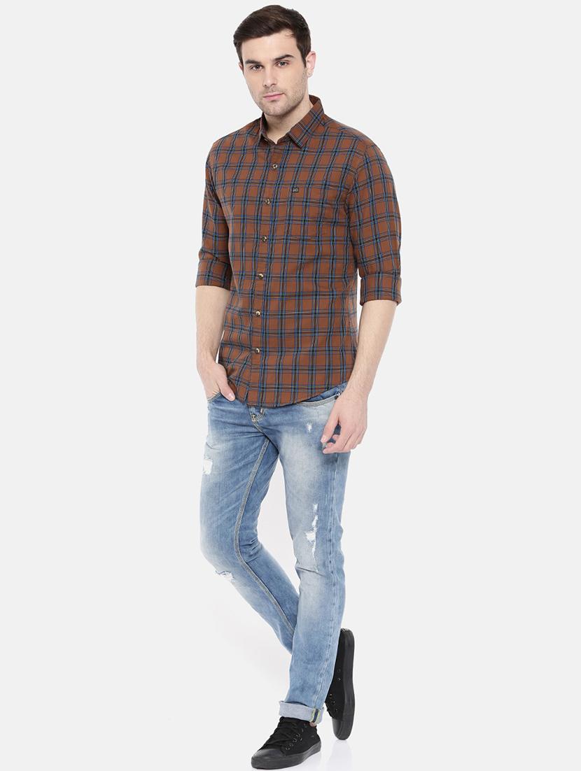 brown cotton casual shirt - 15731590 - Zoom Image - 4