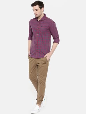 red cotton casual shirt - 15731596 - Standard Image - 4