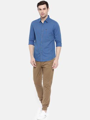 blue cotton casual shirt - 15731597 - Standard Image - 4