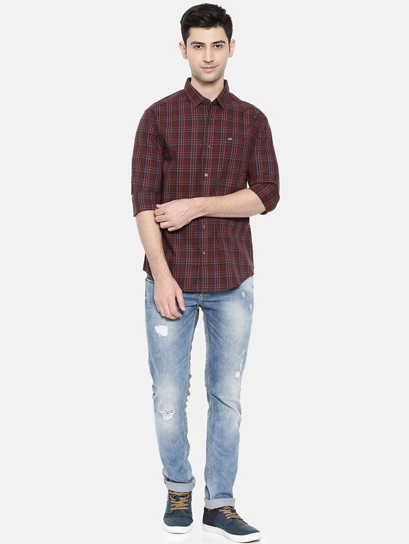 brown cotton casual shirt - 15731599 - Zoom Image - 4