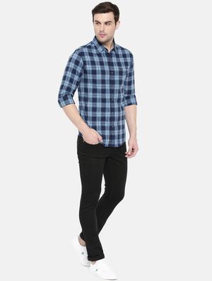 blue cotton casual shirt - 15731601 - Standard Image - 4