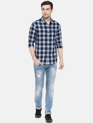 blue cotton casual shirt - 15731606 - Standard Image - 4