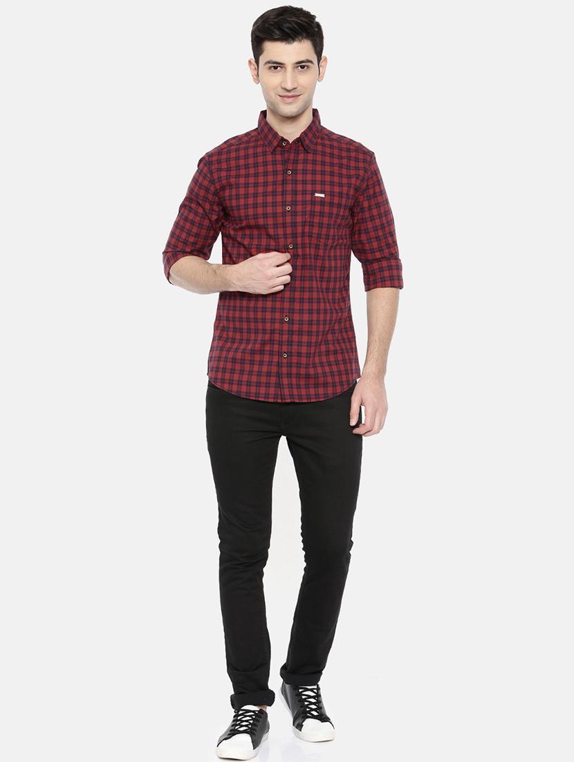 red cotton casual shirt - 15731608 - Zoom Image - 4