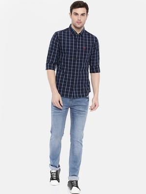 navy blue cotton casual shirt - 15731610 - Standard Image - 4