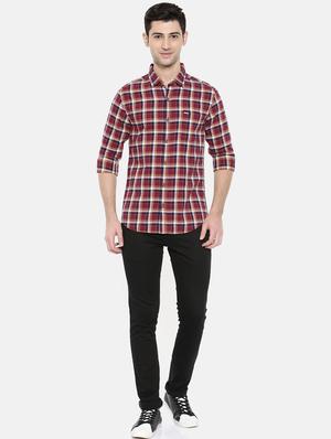 red cotton casual shirt - 15731612 - Standard Image - 4