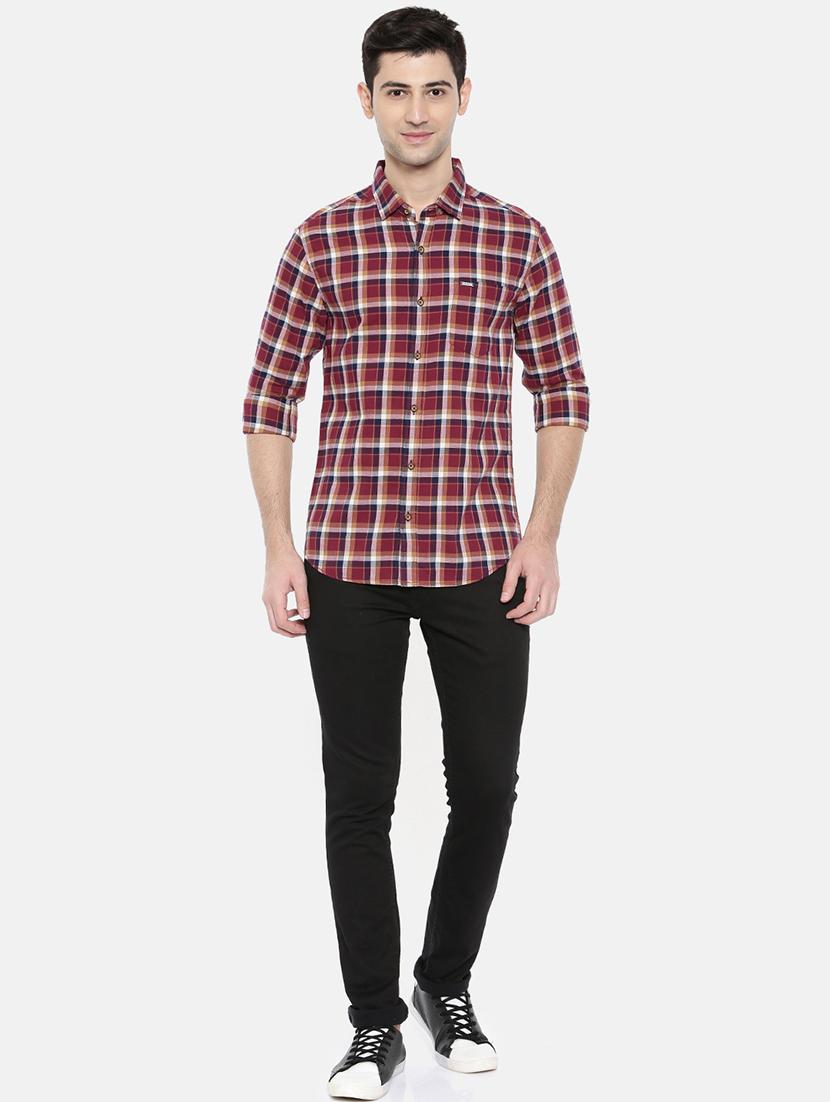 red cotton casual shirt - 15731612 - Zoom Image - 4
