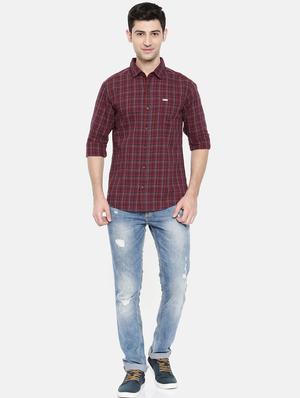 red cotton casual shirt - 15731617 - Standard Image - 4