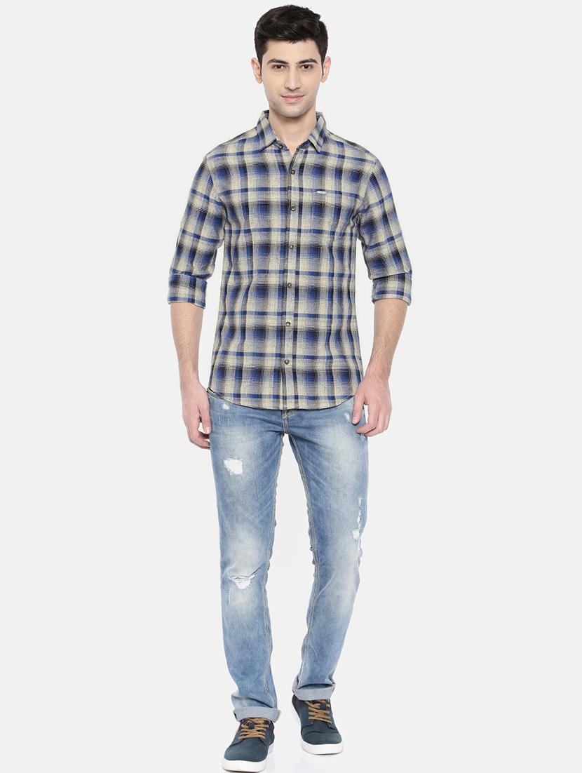 blue cotton casual shirt - 15731624 - Zoom Image - 4